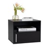 Resenkos Set of 2 Modern Floating Bedside Wall Mounted Nightstand with Drawer for Bedroom, Black - 4 of 4