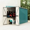 vidaXL Wall-Mounted Garden Shed 46.5"x113.4"x70.1", Durable Galvanized Steel and Metal, Weather-Resistant, Easy Entrance Double Doors, Green - 2 of 4