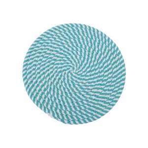 Unique Bargains Trivet Round Rope Woven Mat Cotton Non-woven Fabric 7.87"x7.87"x0.31" - 1 of 3