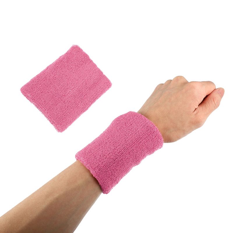 Unique Bargains Wrist Sweat bands Wristbands for Sport Wrist Wraps Absorbing Cotton Terry Cloth 3.15"x3.94" 1 Pair, 5 of 7