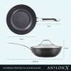 Anolon X 10" Hybrid Nonstick Induction Fry Wok with Lid Charcoal Gray - image 3 of 4