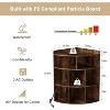 VECELO 3-Tier Corner Cabinet Cube Bookshelf, Wooden 8 Cubby Bookshelf for Small Space, Black/Brown/White/Gray - 4 of 4