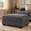 Royal Hampton Cocktail Ottoman, Dark Gray Corduroy, Black Legs, 45 x 28 Inch - 2 of 4