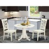 HomeStock 3-Piece Round Buttermilk and Cherry Finish Solid Wood Top Dining Table with 2 Chairs - 2 of 4
