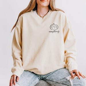 Simply Sage Market Embroidered Pumpkin Everything Lightweight Garment Dyed Sweatshirt - 1 of 4