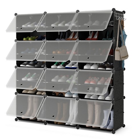 7 Tier Vertical Shoe Rack Tall Narrow Shelf Storage Organizer Slim Shoe  Tower