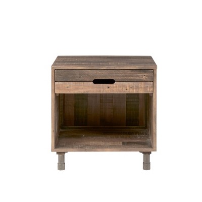 Ink+ivy Renu Solid Wood Nightstand Natural: Industrial Style ...