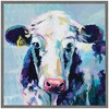 Kate & Laurel All Things Decor 30"x30" Sylvie 608 Cow Framed Canvas by Rachel Christopoulos Gray - 2 of 4