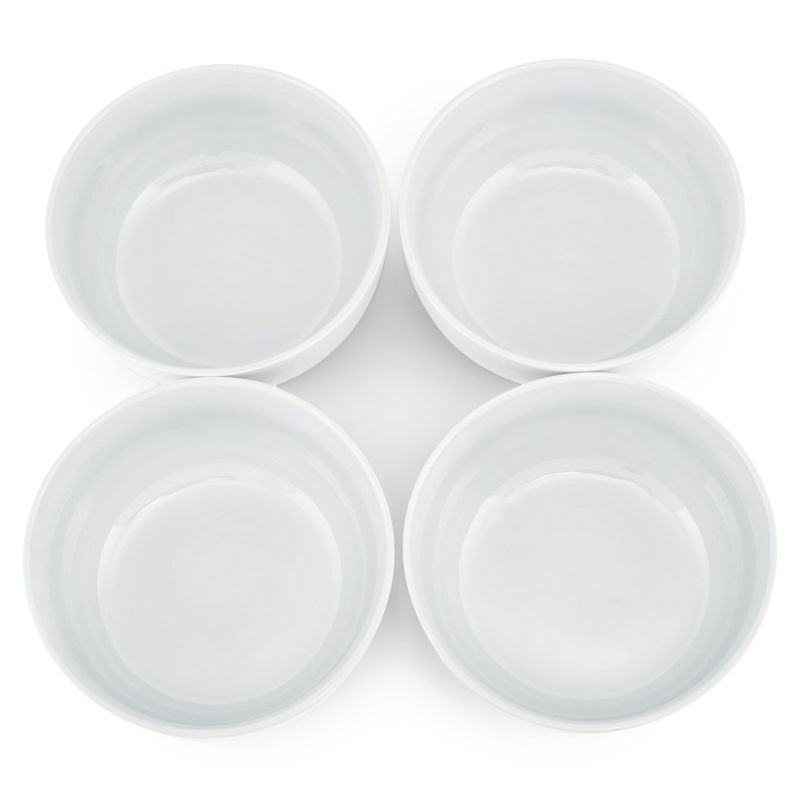 Elanze Designs Bistro Glossy Ceramic 6.5 inch Soup Bowls Set of 4, White, 3 of 7
