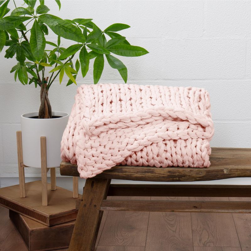 Chunky Knit Throw Blanket Braided, Soft & Cozy - Becky Cameron, 6 of 13