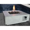 Kumasinova 30" Square Propane Fire Pit Table,40000 BTU Heat-Resistant Concrete Patio Fireplace with Stainless Steel Burner for 4-8 People,Gray - 2 of 4