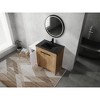 Vynxaria 42 in. Single Freestanding White Glossy Imitation Oak Plywood Bath Vanity with Black Basin Top KD-PACKING Ready to Assemble - 3 of 4