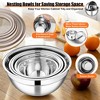 Itopfox Stainless Steel Mixing Bowls Set with Transparent Lids & 3 Graters, Nesting Salad Bowls for Kitchen Prepping, Serving, Baking & Food Storage - 4 of 4