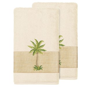 Linum Home Textiles 100% Turkish Cotton COLTON Embellished Towel Set - 1 of 2