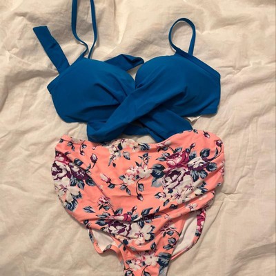 Women's Bikini Set Swimsuit Blue Halter Triangle Low Rise Two Piece Bathing  Suit - Cupshe-xl : Target