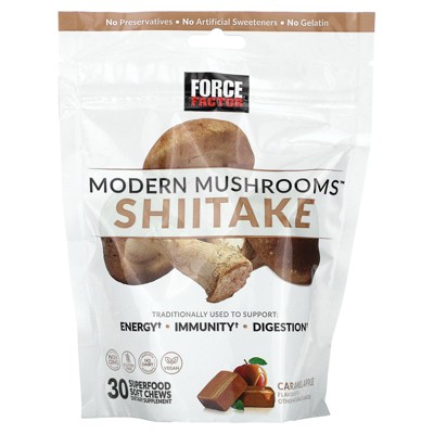 Force Factor Modern Mushrooms™, Shiitake, Caramel Apple, 30 Superfood Soft Chews (300 mg per Soft Chew)