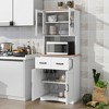 NicBex Farmhouse Wooden Sideboard Pantry Cabinet with Adjustable Storage &  Open Shelves,Coffee Bar Buffet Cabinet for Kitchen,Dining Room - 2 of 4