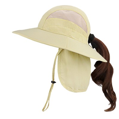 Tirrinia Outdoors UPF 50+ UV Sun Protection Fishing Hat with Neck Flap Backpacking Tan