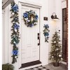 Barton 6' Christmas Garland Blue & Silver w/Ornaments Pre-Lit White LED Home - 4 of 4