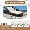 2 Wheeled Rattan Chaise Lounges: 5-Position Backrest, Cushions, Ideal for Garden/Outdoor Areas - 3 of 4