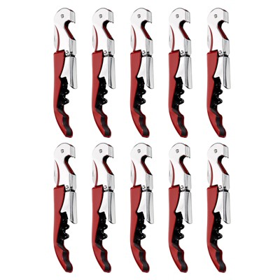 Unique Bargains Double Hinged Wine Bottle Openers with Foil Cutter 5" 10 Pcs