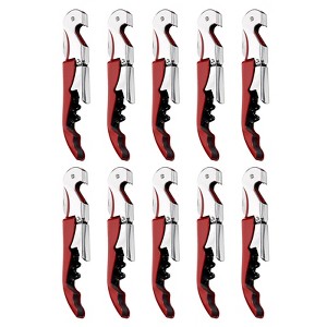 Unique Bargains Double Hinged Wine Bottle Openers with Foil Cutter 5" 10 Pcs - 1 of 4