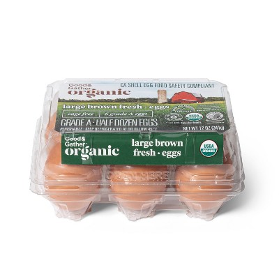 Organic Cage-Free Grade A Large Brown Eggs - 6ct - Good & Gather™