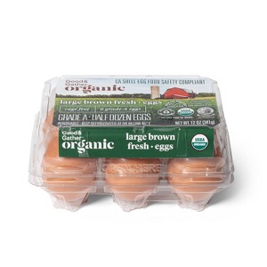 Organic Cage-Free Grade A Large Brown Eggs - Good & Gather™ - 1 of 3