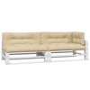 vidaXL Pallet Cushions 5 pcs Beige Fabric - 3 of 4