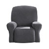 Sure Fit 30" Wide Cedar Stretch Textured Recliner Slipcover Washed Black: Furniture Protector, Microfiber & Spandex - 3 of 4