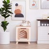 Teamson Pets Elyse Elevated Wooden Cat Litter Box Enclosure & Side Table with Vent Holes, Tan - 3 of 4