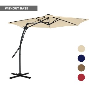 Clihome 10 Ft.Outdoor Patio Cantilever Umbrella with 360 Degrees Rotation,LED Lights,Waterproof Fade-Resistant Canopy with Cross Base - 1 of 4