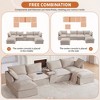 YOOCOZZ Skirted Chenille Sectional Sofa with 2 Movable Ottomans, Flip-Top Storage Console, Hidden Cup Holders, Charging Armrest - 3 of 4