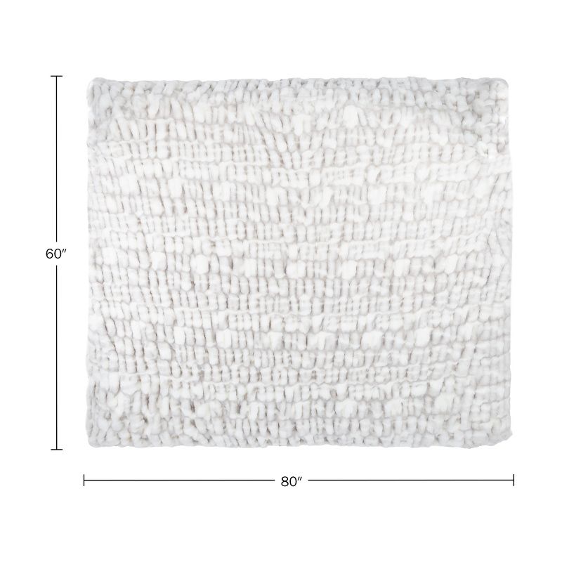 Lavish Home 60x80 Jacquard Faux Fur Blanket, 4 of 12
