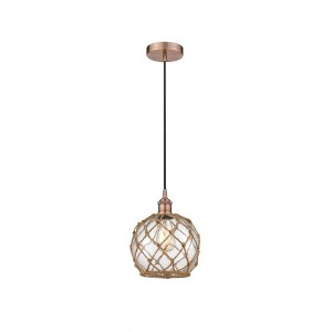 Farmhouse Rope - 1 Light Cord Hung Mini Pendant In Industrial Style-10.75 Inches Tall and 8 Inches Wide - 1 of 1