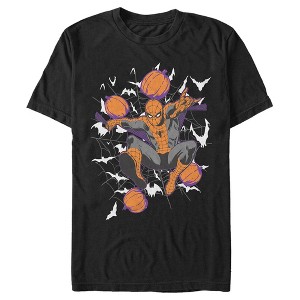 Men's Marvel Halloween Spider-Man Pumpkin Web T-Shirt - 1 of 4