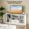Tangkula Farmhouse TV Stand for TVs up to 70" Media Center w/Glass Doors Cubbies & Drawer - 4 of 4