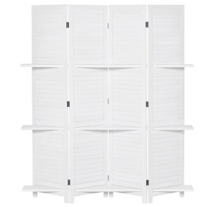 NicBex 4-Panel Room Divider Modern 5.6FT Folding Privacy Screen with Storage Shelves for Home & Office - 1 of 4