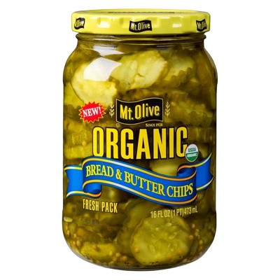 Mt. Olive Organic Bread & Butter Pickle Chips - 16 fl oz