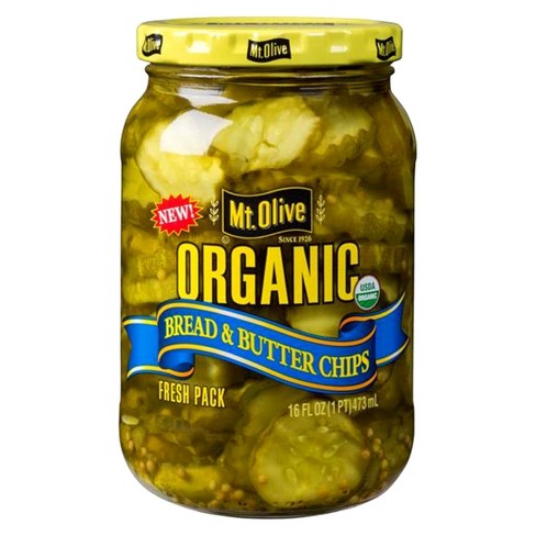 Mt Olive Organic Bread Butter Pickle Chips 16 Fl Oz Target