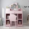 Kids Vanity, 2 In 1 Princess Makeup Desk & Chair Set with Drawers, Storage Shelves, Toddler Dressing Table, Pretend Play Vanity Set for Little Girls - 4 of 4