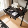 INFURNIC Desks Modern Writing Desk with Bookcase Ladder and One Drawer Two Shelves Handleless for Home Office, Black, 29.5"*18"*72" - 2 of 4
