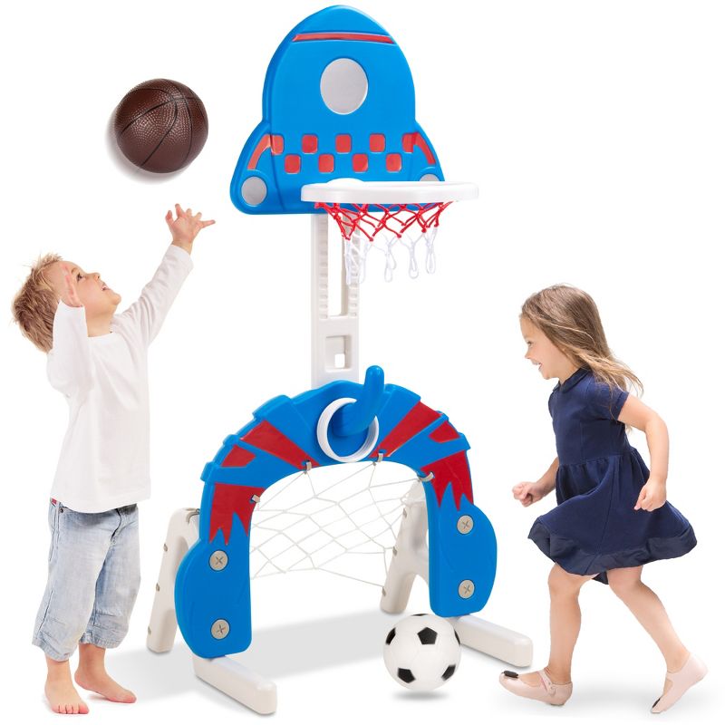 Best Choice Products 3-in-1 Toddler Basketball Hoop Sports Activity Center Grow With Me Play Set, 1 of 9