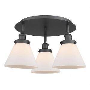 Cone - 3 Light Flush Mount In Art Deco Style-9.5 Inches Tall and 19.5 Inches Wide - 1 of 1