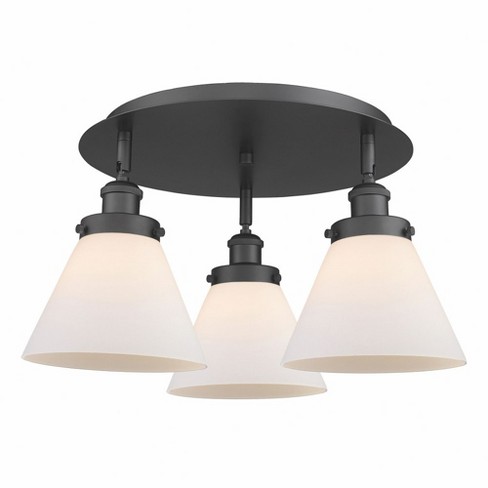 Innovations Lighting Cone 3 - Light Flush Mount In Matte Black : Target image.