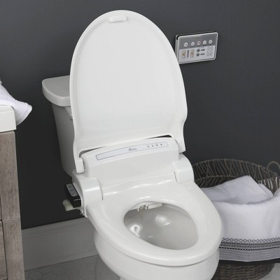 White Heated Electric Bidet Toilet Seat with Remote Control