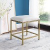 Aimee Vanity Stool Gold - Crosley: Cushioned, Modern Rectangle Bench with Steel Frame - image 4 of 4