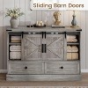 Homhougo 45" Farmhouse 4-Drawer Dresser with Sliding Barn Doors, TV Stand or Bedroom Cabinet - 4 of 4