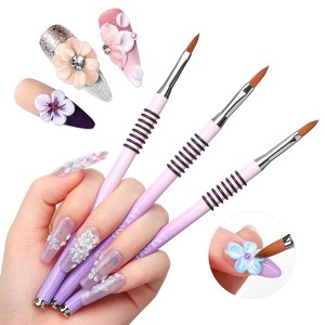Saviland Kolinsky Sculpture Brush Kit: 2/4/5 Size Gradient-Handle 3D Design Brushes - Salon Performance Acrylic System - 1 of 4