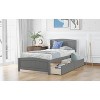 ORRD Twin size Platform Bed with Two Drawers, Gray - 2 of 4